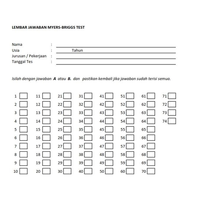 Software Psikotes MBTI