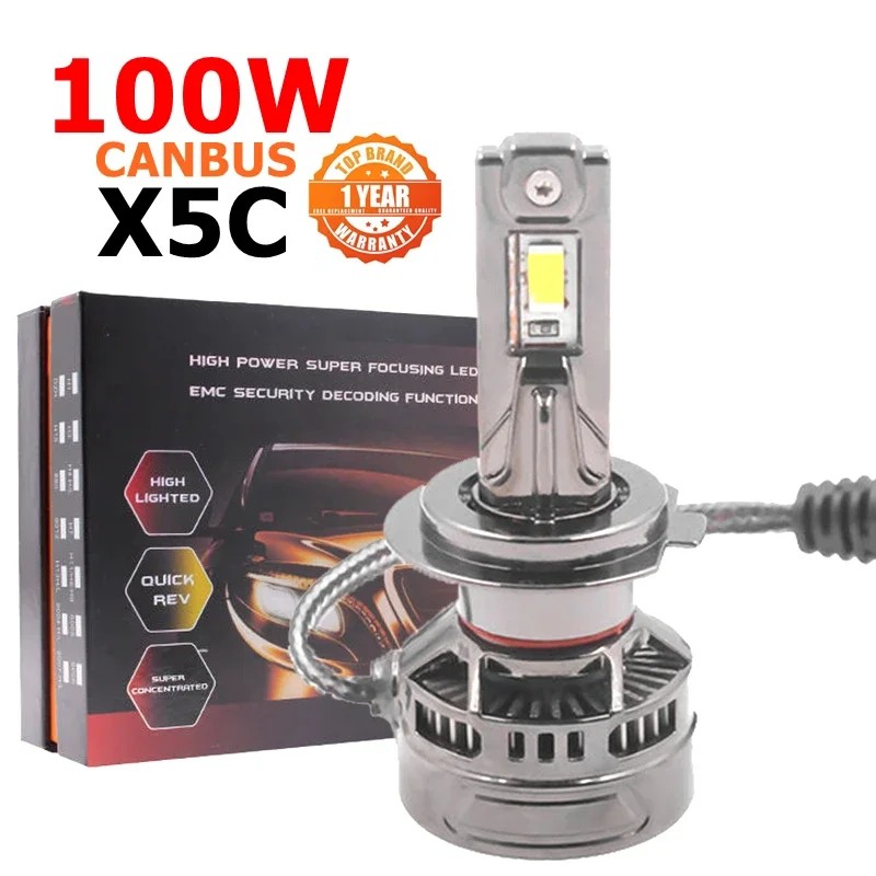 X5C 100W Built-in controller H7 led Headlights H11 H1 H7 H8 9005 9006 HB3 car light headlight led h7