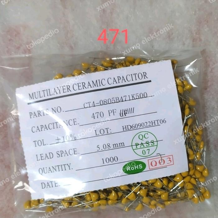 1000 pcs MULTI LAYER 471 kapasitor 470pf capacitor 470 pf