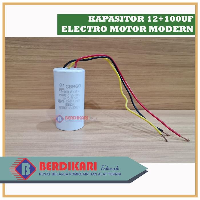 Capasitor Kapasitor Elektromotor Dinamo MODERN 12 + 100 UF ORIGINAL