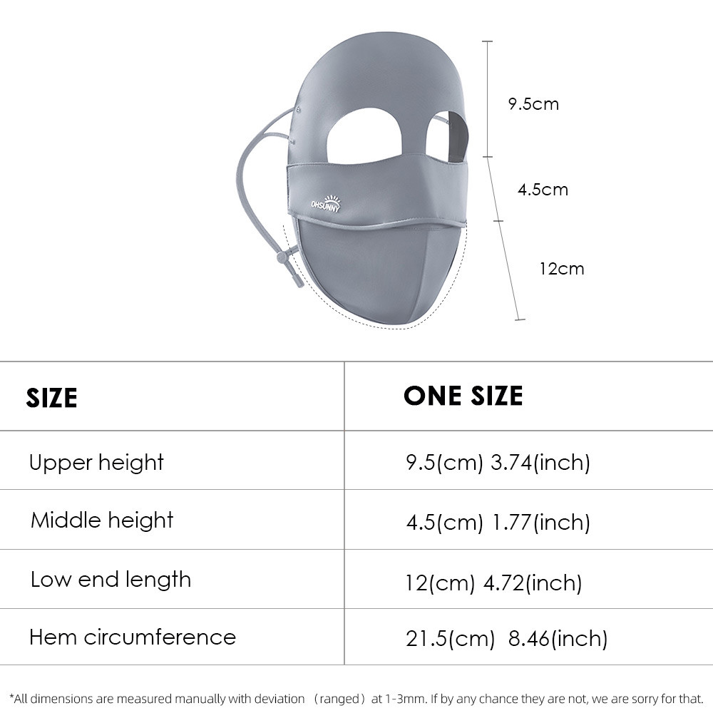 

OhSunny Summer UPF50+ Full Face Sun Mask,3D Breathable UV Protection with Upgraded Non-Slip Forehead