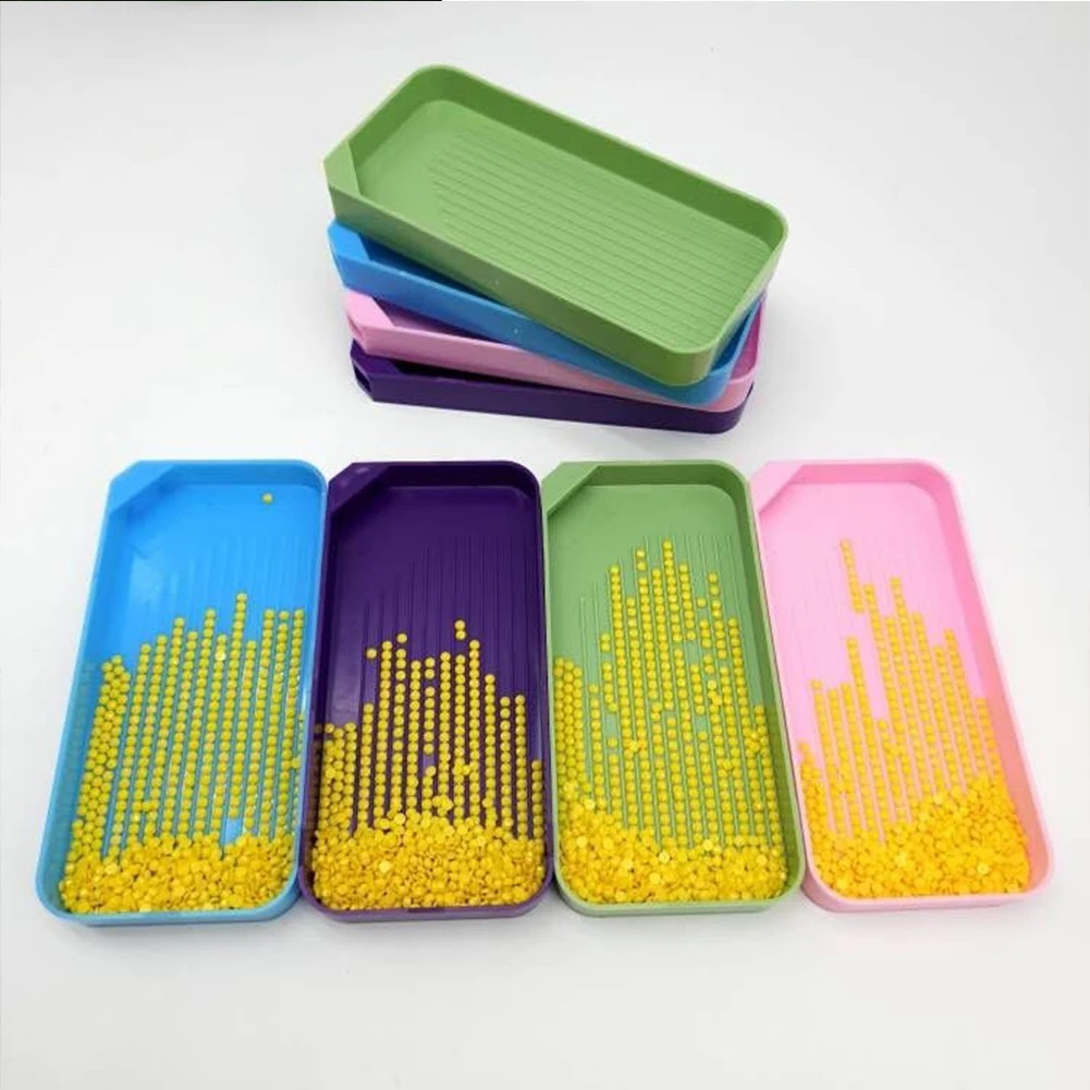 

4 Set Diamond Painting Tray Large Capacity Diamond Painting Pen Glue Clay Bead Plate Rhinestone Tray
