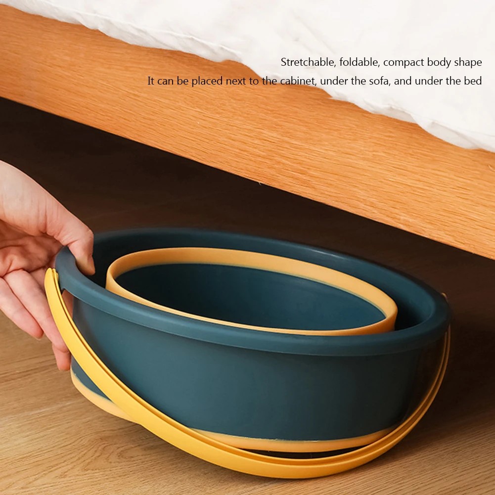 

10L Portable Folding Bucket Multifunctional Thickened Silicone Water Bucket Space Saving Collapsible