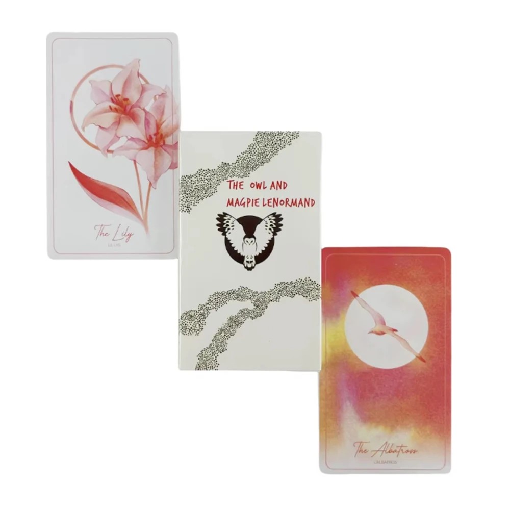 

1Pcs Deck Hot sales The owl and magpie lenormand Oracle Card Fate Divination Prophecy Card Family