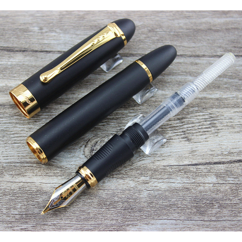 

JINHAO X450 FROSTED BLACK AND GOLDEN 0.7mm BROAD NIB FOUNTAIN PEN JINHAO 450