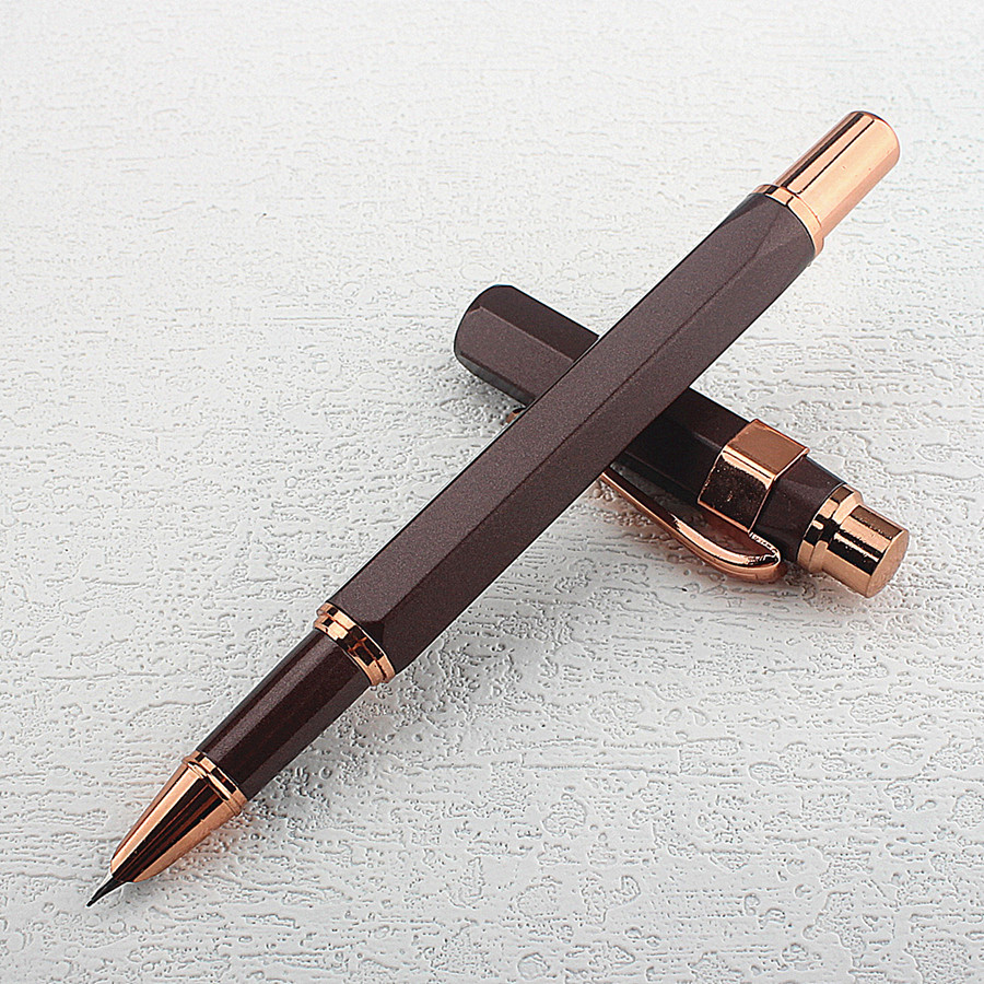 

High Quality 9189 Series Matte Coffee Color Black Fountain Pen Extra Fine 0.38mm Nib Writing