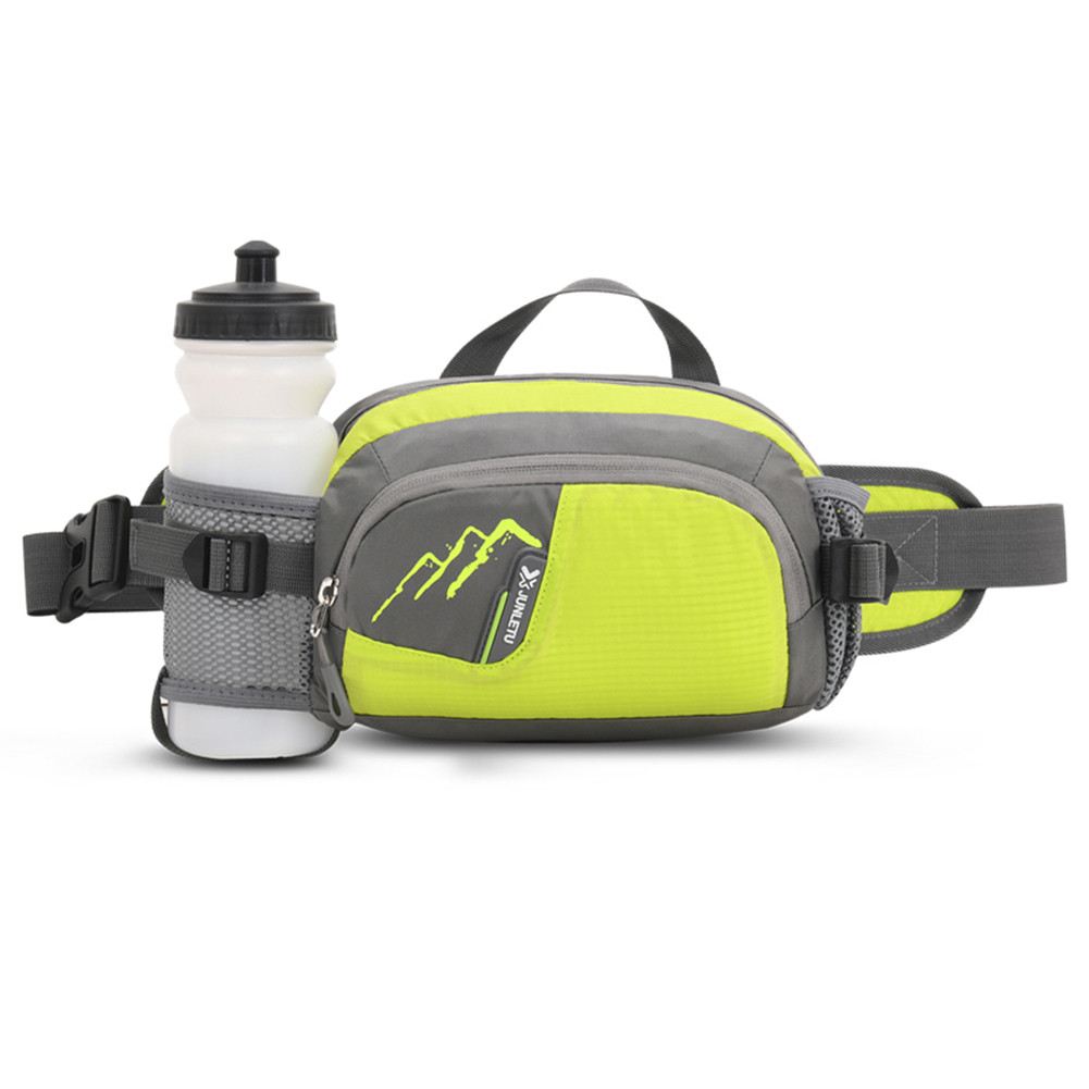 

Fanny Pack Running Belt Purse Phone Pouch Nylon Bum Bag With Bottle Holder Waterproof For Cycling