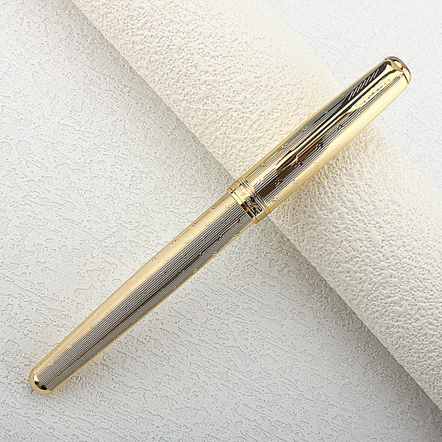 

Luxury Quality Metal Black Gold Ballpoint Pen Financial Office Student School Supplies Stationery