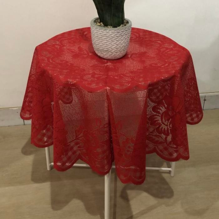 Taplak meja bulat/bundar kain lyester