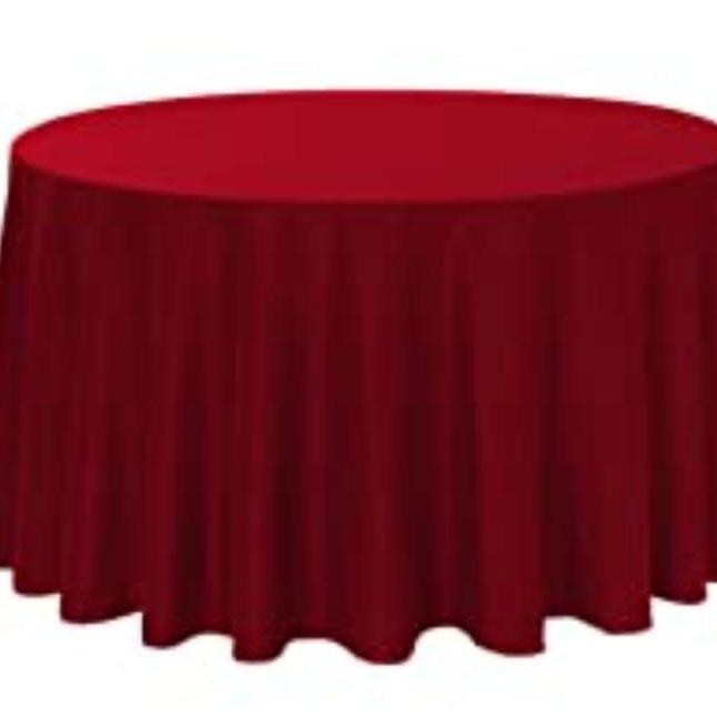 taplak meja bulat 6 kursi