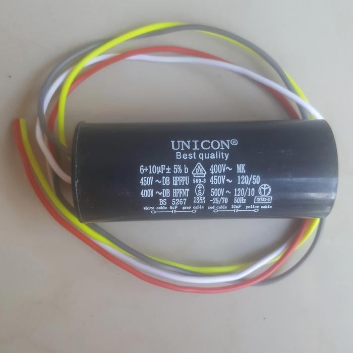 kapasitor 10uf + 6uf