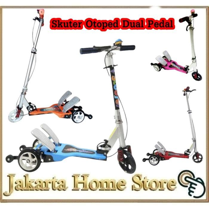 Skuter Anak Injak Genjot Dua Pedal / Mainan Scooter Anak Otoped Dual Pedal