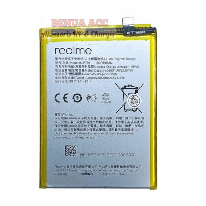 Baterai Batre Realme C25s BLP793 BLP 793 Original