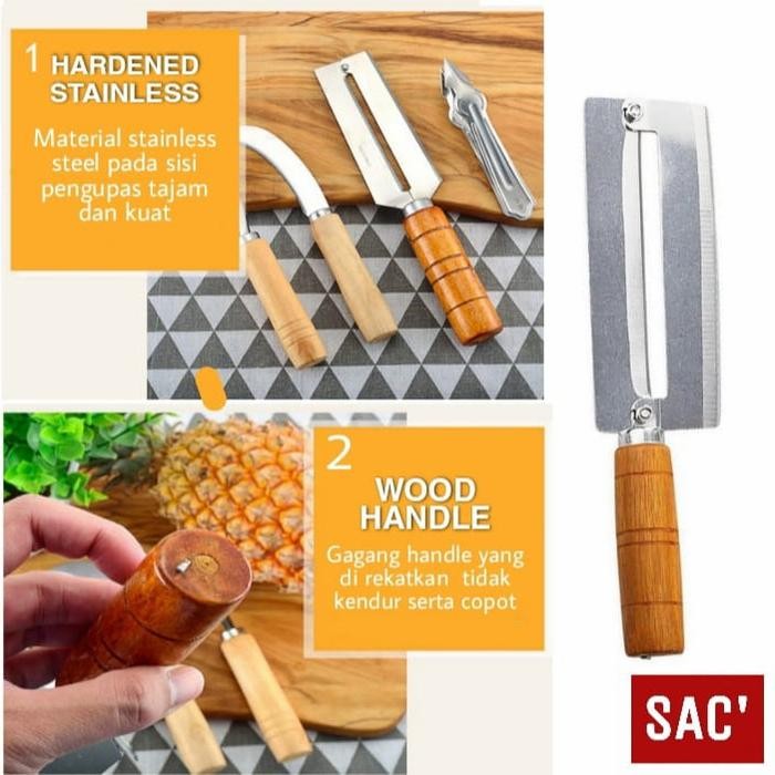 Allthebest TERRE Pengupas Kulit Buah Nanas Alat Kupas Buah