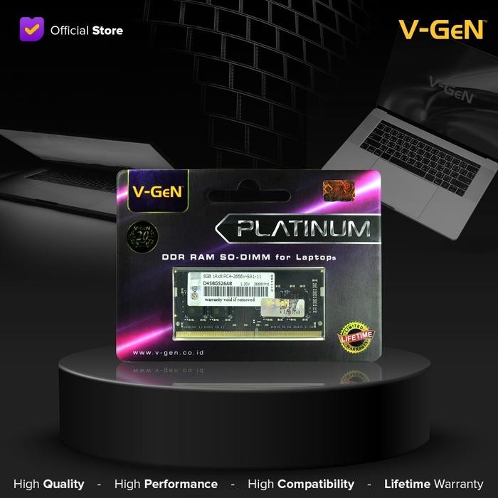 V-Gen Platinum Sodimm Ddr4 8Gb 2666Mhz / Ram Laptop 8Gb Ddr4 2666Mhz