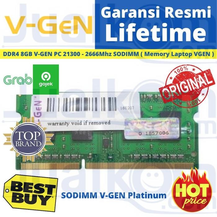 Ddr4 8Gb V-Gen Pc 21300 - 2666Mhz Sodimm ( Memory Laptop Vgen )