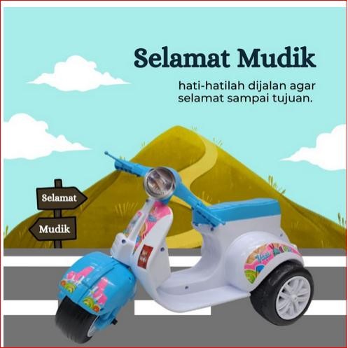Sepeda Speda Vespa Skuter Mini Dorong FD307 Mainan Anak Bayi 1 2 Tahun