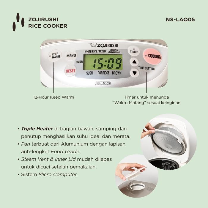 Rice Cooker 0.5 LITER ZOJIRUSHI NS-LAQ05