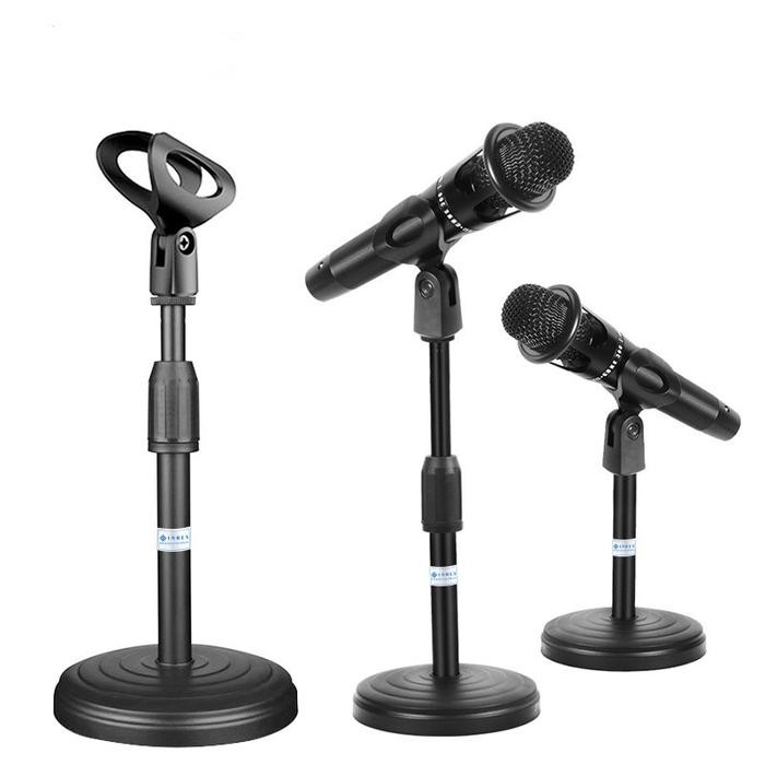 (Allthebest) Stand Mic Holder Meja Dudukan Tiang Mount Mikrofon Microphone