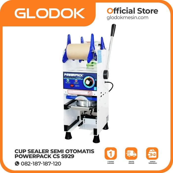 Populer Mesin Cup Sealer Semi Otomatis Powerpack Cs S929 With Digital Counter