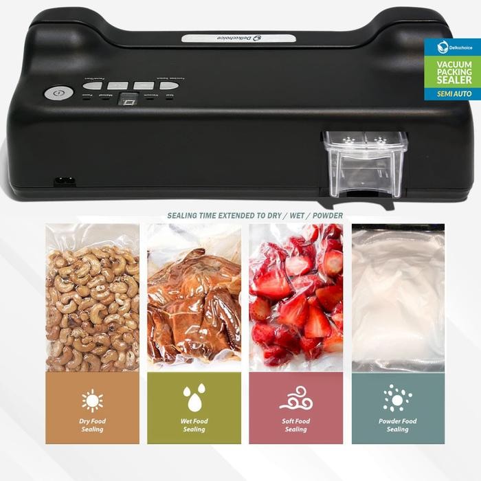 Gercep Mesin Vacum Sealer Delkochoice-Mesin Vakum Sealer Makanan Delkochoice