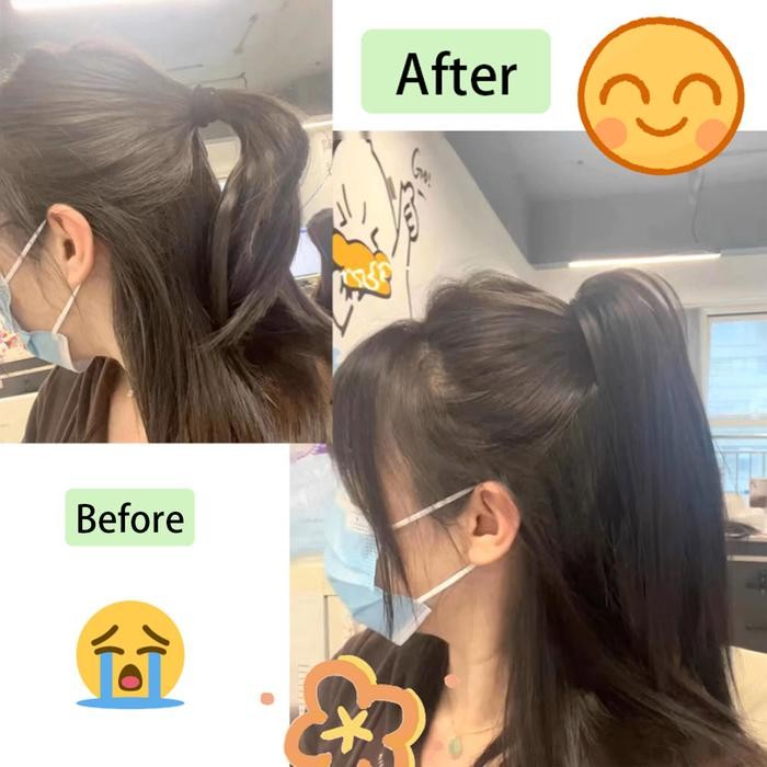 Wig Rambut Wanita Long Lima Klip Rambut Lurus Panjang Potongan Wig Piece Serat Kimia Potongan Rambut