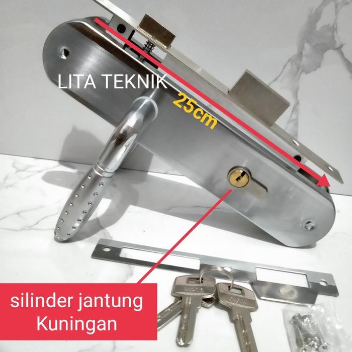 Kunci pintu besar 25cm handle pintu full set bagus