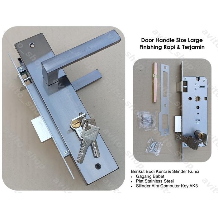 kunci pintu rumah besar handle pintu besar komplit 1 set