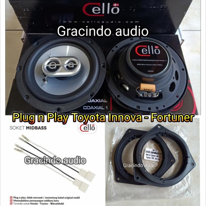 speaker pintu coaxial cello 3way pnp oem toyota innova fortuner 16-now