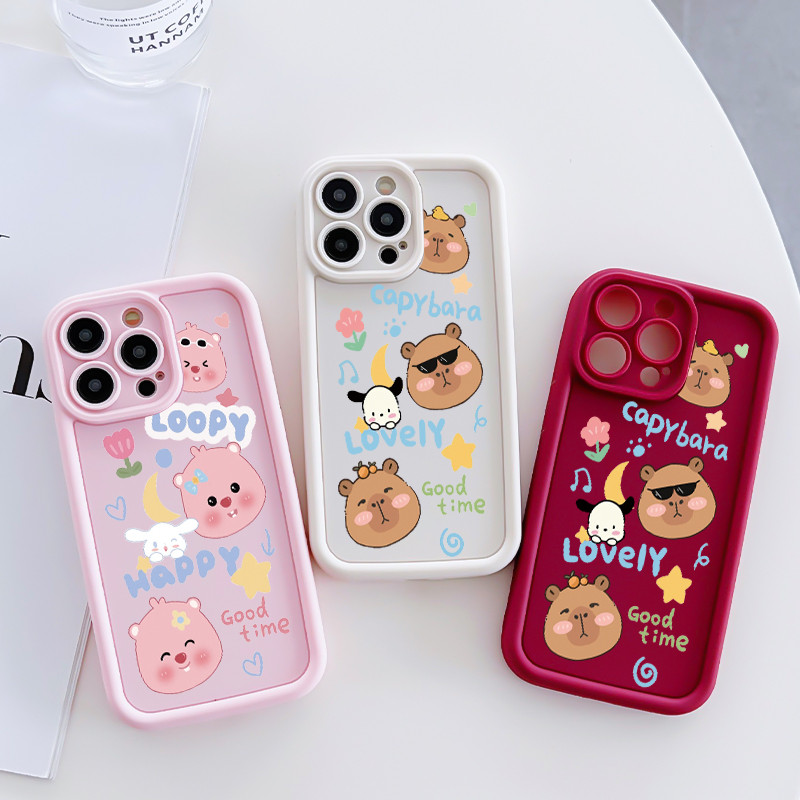 CUCI GUDANG Casing Hp untuk OPPO A5 A3s A12E Reaalme C1 Realme 2 Case Pola capybara lucu kartun