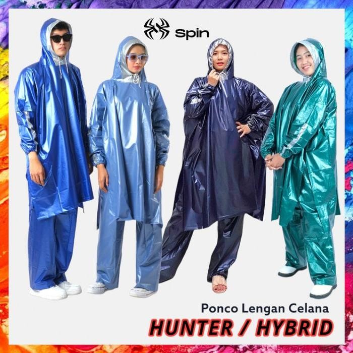 (Allthebest) Jas Hujan Ponco Lengan Celana Spin Jas Hujan Jumbo Ponco Celana