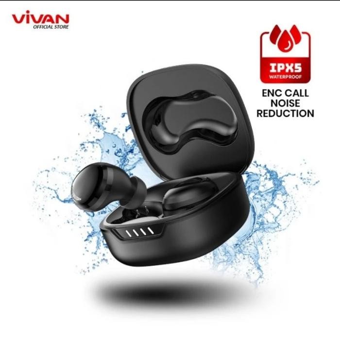 TWS VIVAN T100s Headset erphone blueetooth with waterof /White