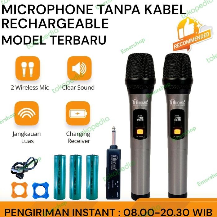 Mic Wireless UHF - Microphone Tanpa Kabel Jernih Kualitas Bagus
