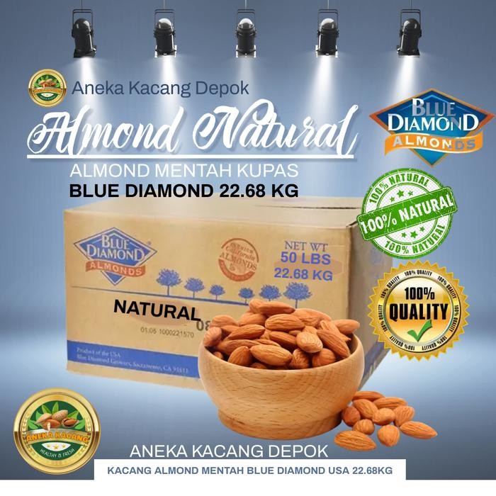 

Raw Almond / Kacang Almond Mentah 1 Dus ( 22,68 Kg ) Blue Diamond
