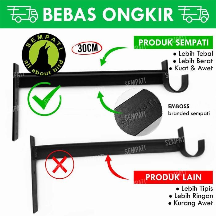 Gantungan rak pot tanaman kembang tempel dinding siku plat besi L