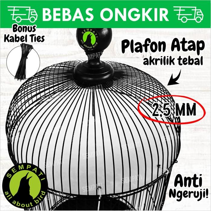 PLAFON ATAP AKRILIK SANGKAR KANDANG BURUNG LOVEBIRD JEBAKAN