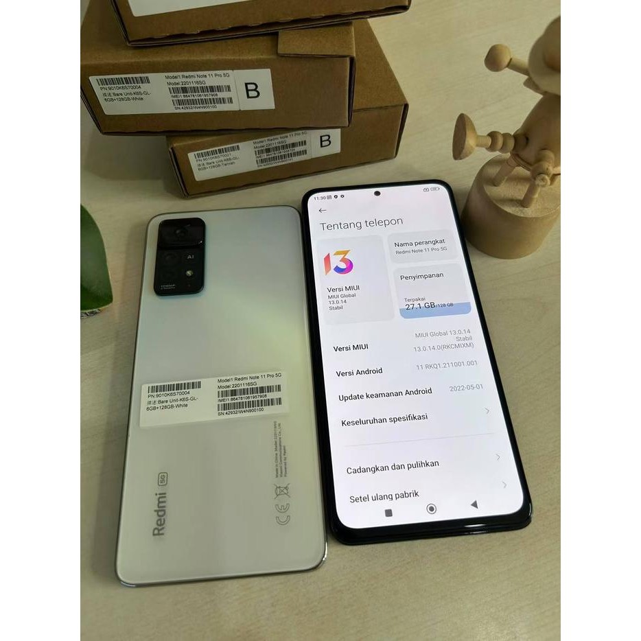 xiaomi redmi note 11 pro 5g 8/128gb NEW ORIGINAL100% INTER Sinyal Permanen Android Smartphone Hp