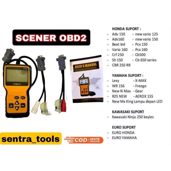 Scanner Scaner OBD 2 Motor injeksi alat Reset ECCU motor injeksi Hapus Kode kerusakan DTC