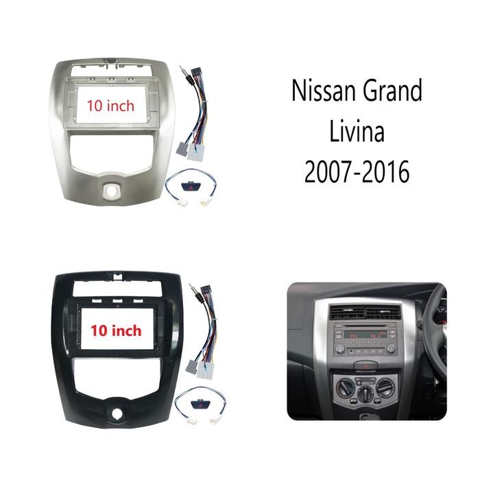 Frame headunit android 10 inch frame nissan livina 2007 2013 - 2016