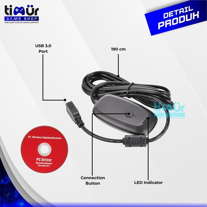 Receiver Stik Stick Xbox 360 Wireless Gaming Dongle PC Windows Laptop