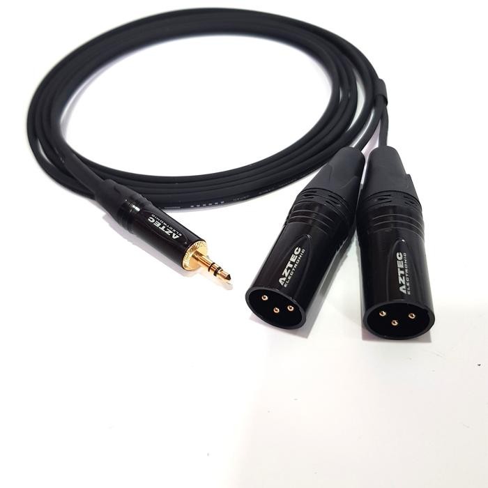 KABEL AUDIO KABEL AUX jack 3.5mm to 2 jack xlr male - Kabel dari laptop ke mixer Kabel HP ke mixer