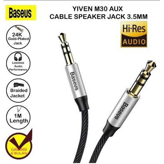 Baseus Yiven Audio Nylon Cable 3.5 Mm Aux Cable Gold Plated Hifi