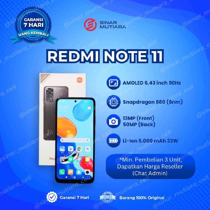 HANDPHONE SECOND XIAOMI REDMI NOTE 11 4/128 GB