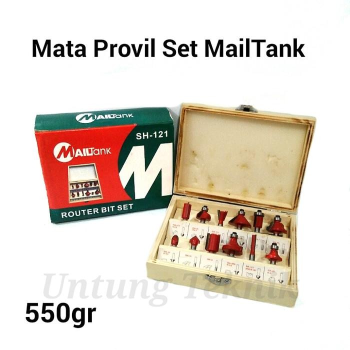 Expert MAILTANK Mata Profil Set 12 Pcs Router Bit Set 6 Mm Kotak Kayu Lengkap