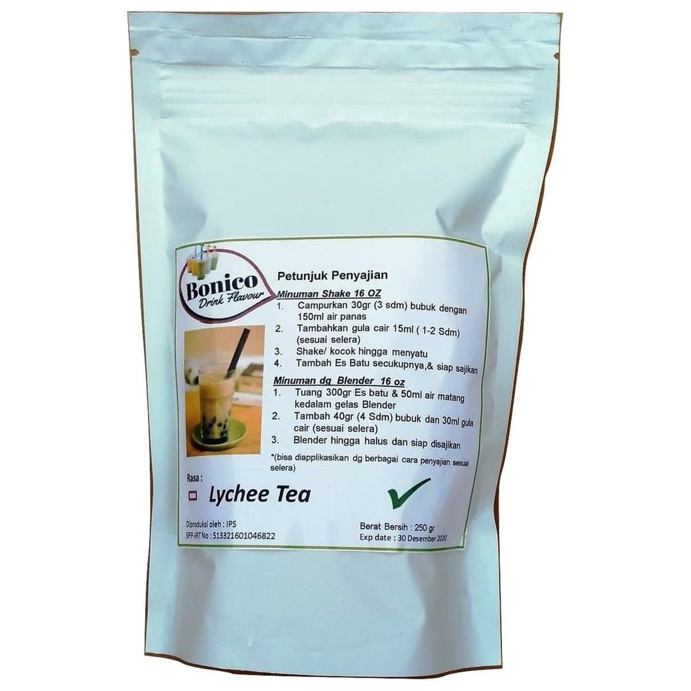 

BONICO LYCHEE TEA Drink powder 250gr Bubuk minuman powder TEH LECI