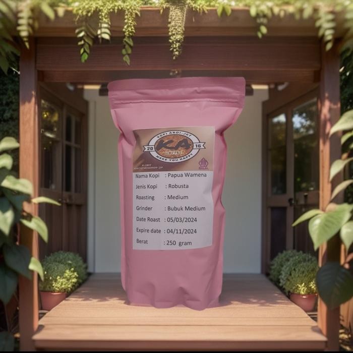

Kopi Biji Roasting/Giling Bubuk Robusta Papua Wamena 100 n 250 Gram