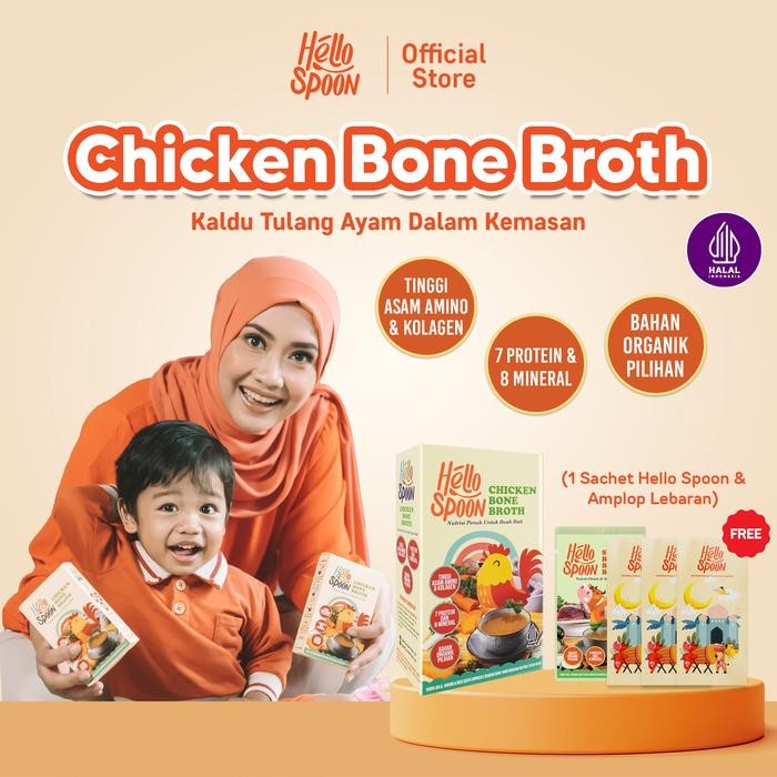 

New Chicken Bone Broth Powder Hello Spoon / Soup Kaldu Tulang Ayam FREE 1 Sachet Bone Broth & Amplop