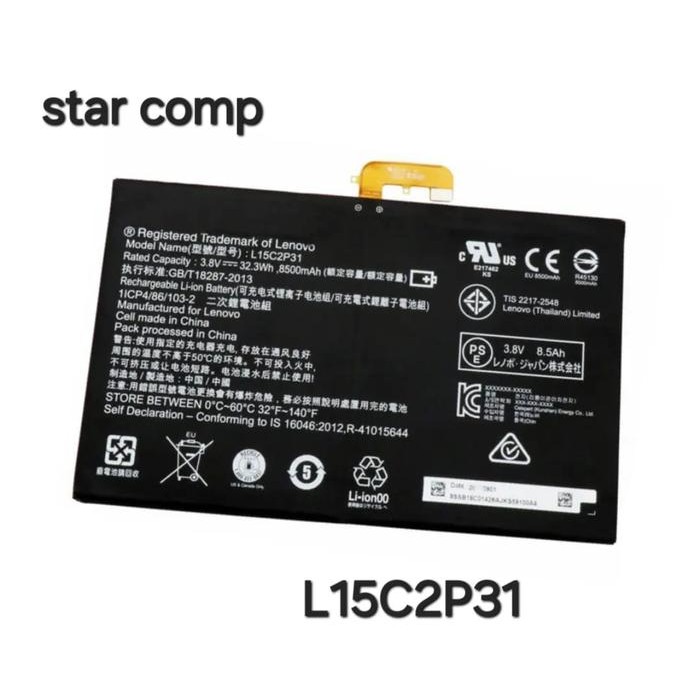Murah Baterai Lenovo Yoga Book Yb1-X91 X90 Yb1-X90F Yb1-X90L L15C2P31