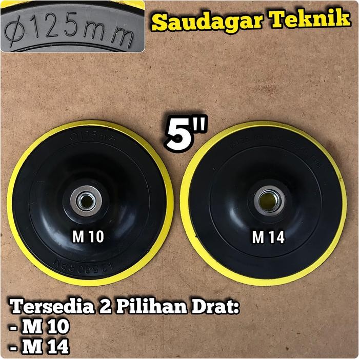 Velcro 5 Inch M14 M 14 Tatakan Amplas Bisa Mesin Bor