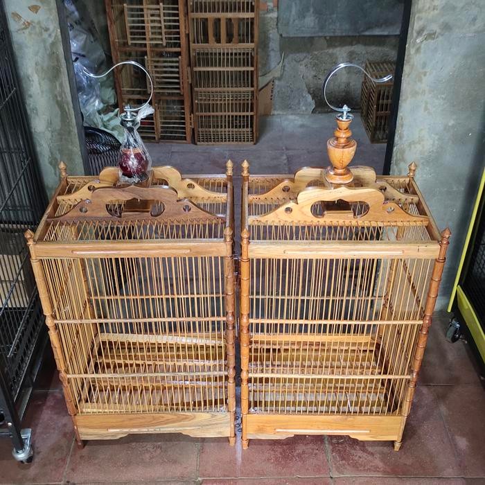 sangkar burung kenari,blacktroot,mozambik,ciblek,dll kayu jatipernisan